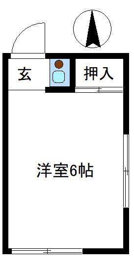 神宮荘(ワンルーム/1階)の間取り写真