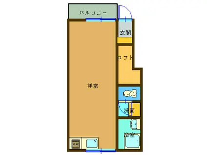 グランドール・シノハラI(ワンルーム/1階)の間取り写真