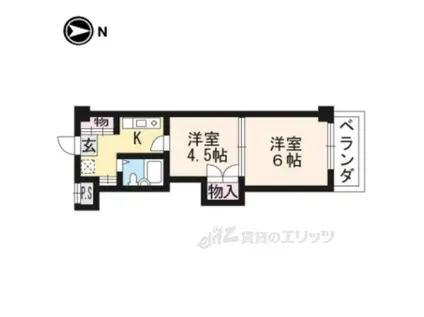 アビタ上賀茂(2K/2階)の間取り写真