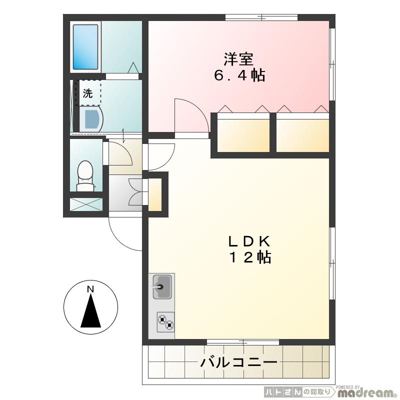 エスペランサ(1LDK/2階)の間取り写真