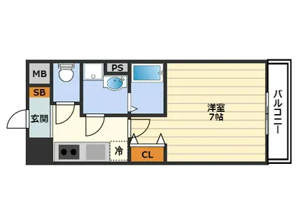 レジュールアッシュ梅田北(1K/7階)の間取り写真