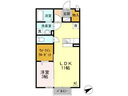 パル・ロワール(1LDK/2階)の間取り写真