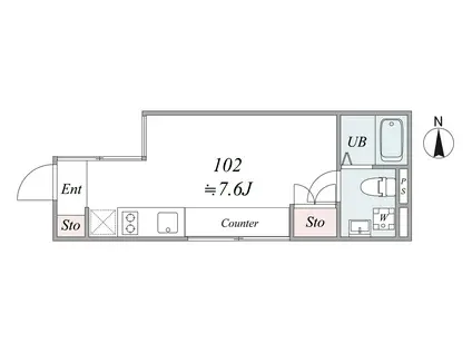 TRIAS305(1K/1階)の間取り写真