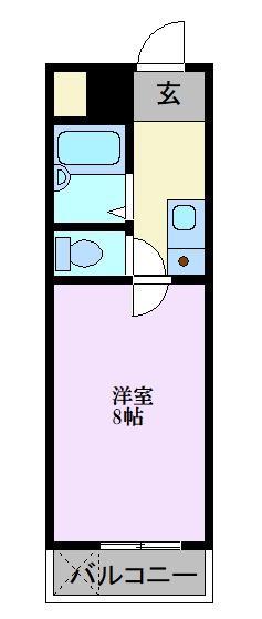 メゾンなか(1K/3階)の間取り写真
