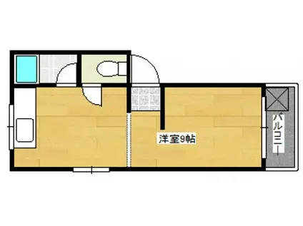 THE TWINS RIGHT(ワンルーム/1階)の間取り写真