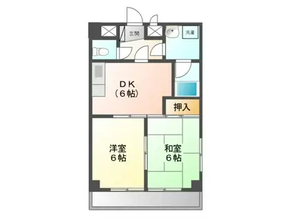 エルグランデ味美(2DK/1階)の間取り写真