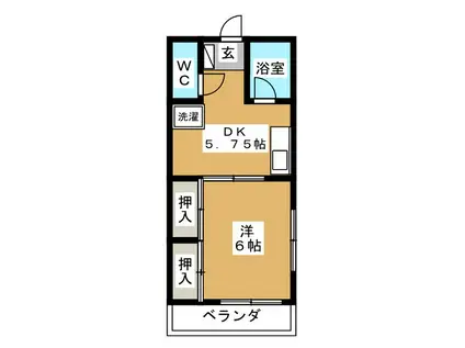 第三荒川マンション(1DK/3階)の間取り写真