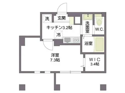 TRINITY SHIROKANE(1K/1階)の間取り写真