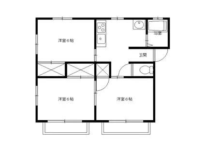 正内ハイムB(3DK/1階)の間取り写真