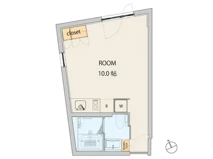 コートモデリア四谷荒木町(ワンルーム/1階)の間取り写真