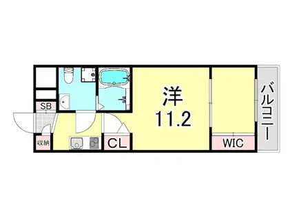 セレニテ甲子園I(1DK/4階)の間取り写真