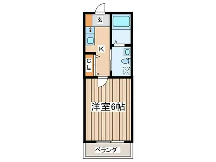 FELICE辻堂(1K/1階)の間取り写真