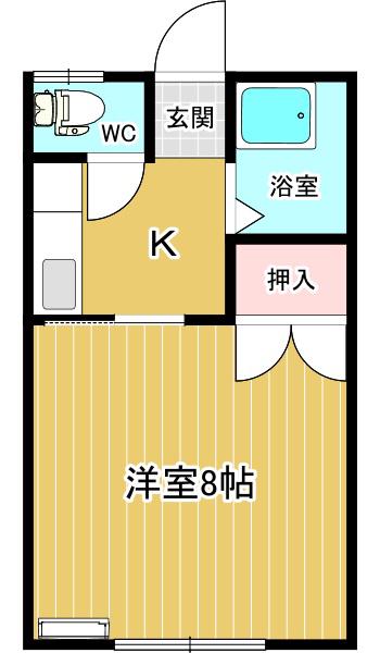 ウッドハウスヤマイチ(1K/1階)の間取り写真
