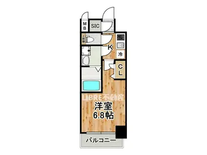 レジュールアッシュTAISHO LEGANT(1K/11階)の間取り写真