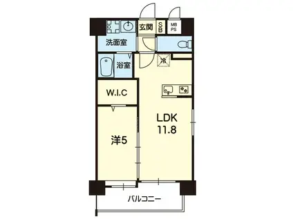 ペルル菊陽(1LDK/2階)の間取り写真