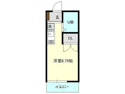 THE GRACES KIKUNA(ワンルーム/2階)の間取り写真