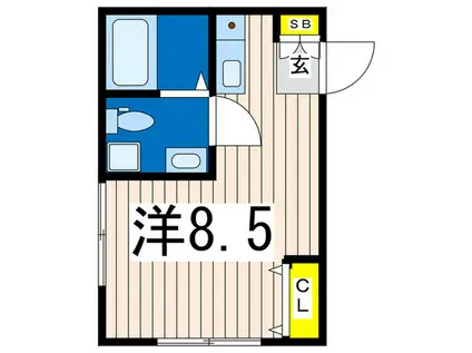 プランドール横濱(ワンルーム/1階)の間取り写真