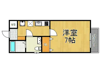 MOFREあまがさき 弐番館(1K/1階)の間取り写真
