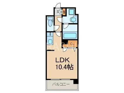 LANDIC S4173(ワンルーム/10階)の間取り写真