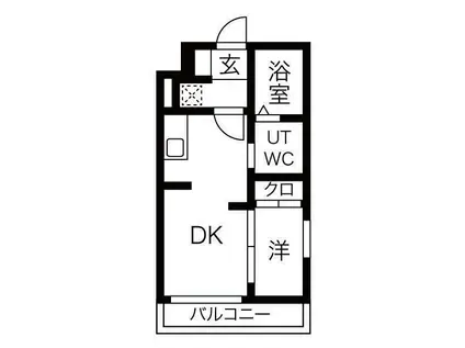 アスコット八幡(1DK/4階)の間取り写真