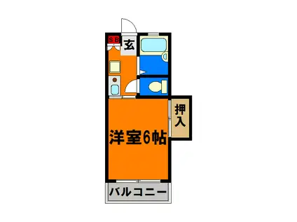 千葉パークハイツ(1K/2階)の間取り写真