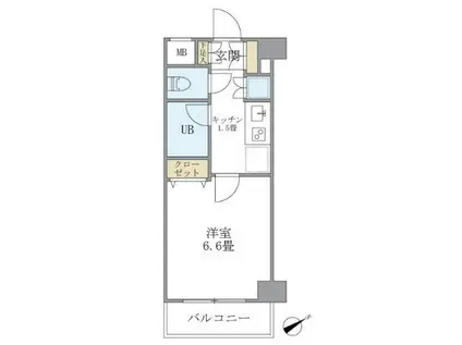 KDXレジデンス西新宿(1K/1階)の間取り写真
