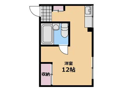 福山ビル(ワンルーム/3階)の間取り写真
