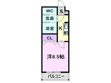 ラ シャルール千成(1K/1階)の間取り写真