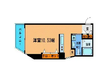 フラワーシティINブラボン(1K/8階)の間取り写真