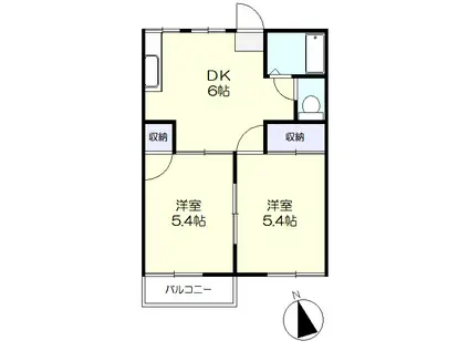 コーポ・ラティブ・イトー(2DK/1階)の間取り写真