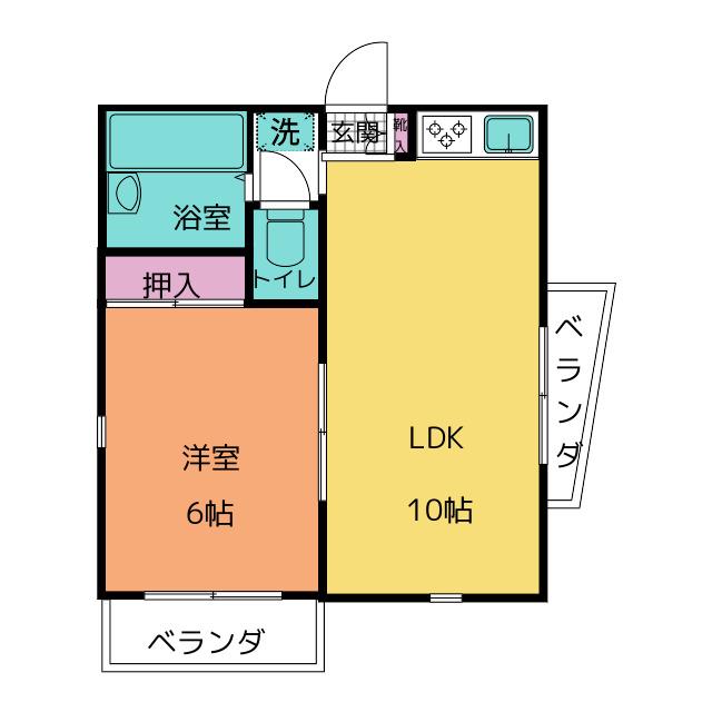 山源水産ビル(1LDK/2階)の間取り写真