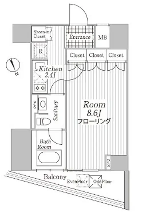 コートヒルズ広尾南 3階階 間取り