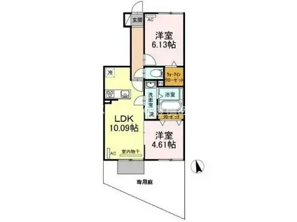 CHARMANT C(2LDK/1階)の間取り写真