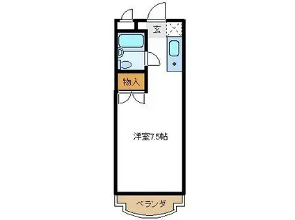 メゾンK(ワンルーム/2階)の間取り写真