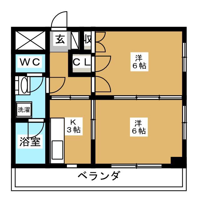 アビオン羽田II(2K/3階)の間取り写真