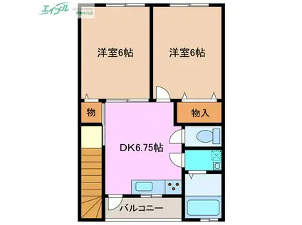 桜が丘テラス(2DK/2階)の間取り写真