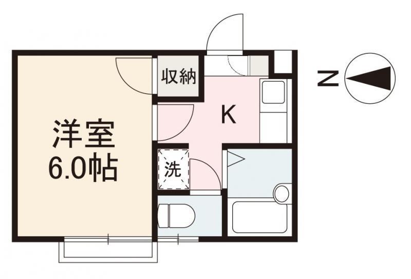 コアシティI(1K/1階)の間取り写真