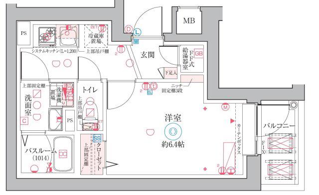 クレヴィスタ阪東橋(1K/7階)の間取り写真
