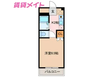 ラフィネ江戸橋(1K/2階)の間取り写真