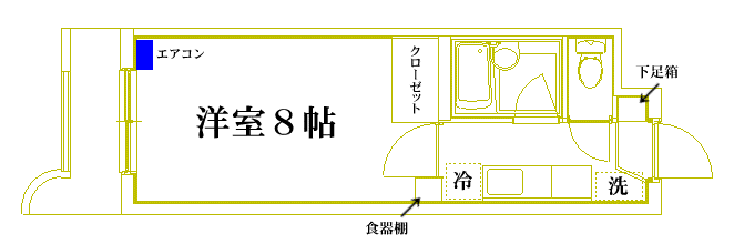 スカイハイム星井町(1K/4階)の間取り写真