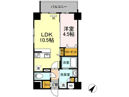GRANDE・ROUE DAIWA(1LDK/5階)の間取り写真