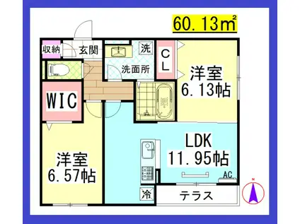 DL蒼の杜 空 (2LDK/1階)の間取り写真
