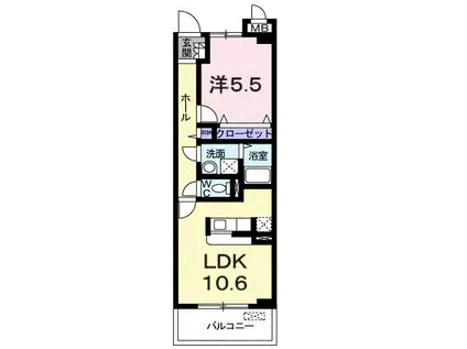 グリーンフォレスト(1LDK/3階)の間取り写真