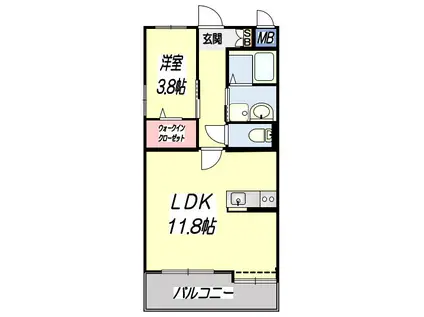 MA CHAMBRE(1LDK/3階)の間取り写真