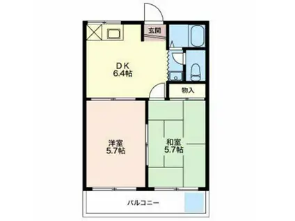 アネックス鈴木II(2DK/1階)の間取り写真