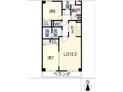STAGE・M(2SLDK/3階)の間取り写真