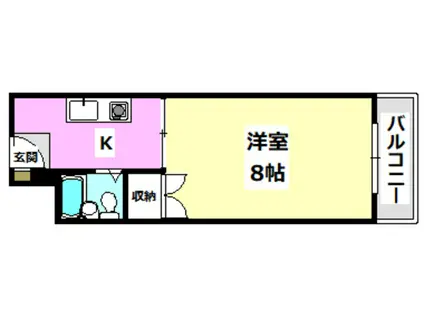 コーポクボタ(1K/3階)の間取り写真