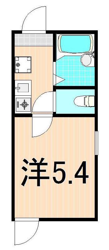 リブ六町(1K/2階)の間取り写真