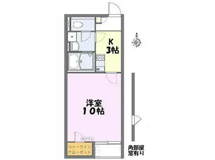 レオネクストクラージュ日進(1K/1階)の間取り写真