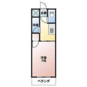 ロイヤルマンション甚目寺(1K/2階)の間取り写真